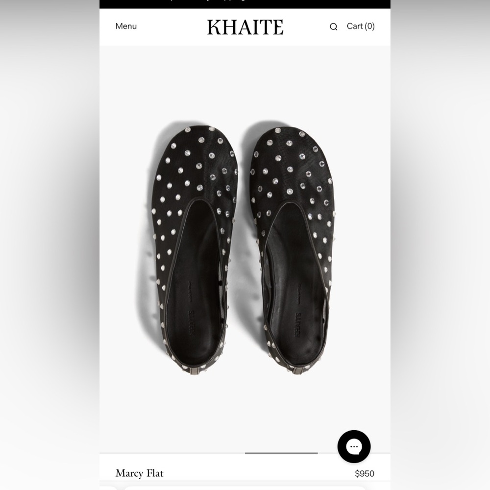 KHAITE Marcy Flat in Black Mesh with Crystals 38 1/2 38.5 - Picture 5 of 7